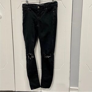 Free People Distressed Black Skinny Jeans